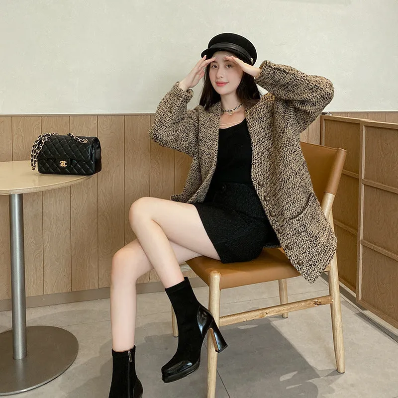 2025  Coarse heel short boots women's splicing waterproof table elastic thin boots high heel short single boots versatile Korean version gentle