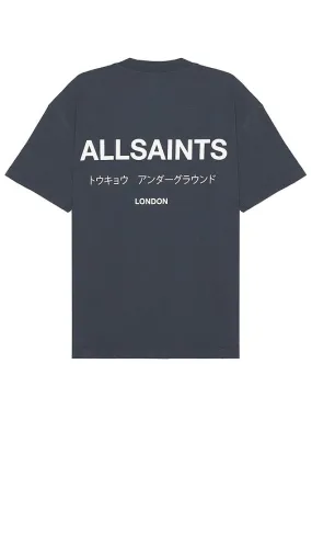 ALLSAINTS Underground Short Sleeve Crew in Slate