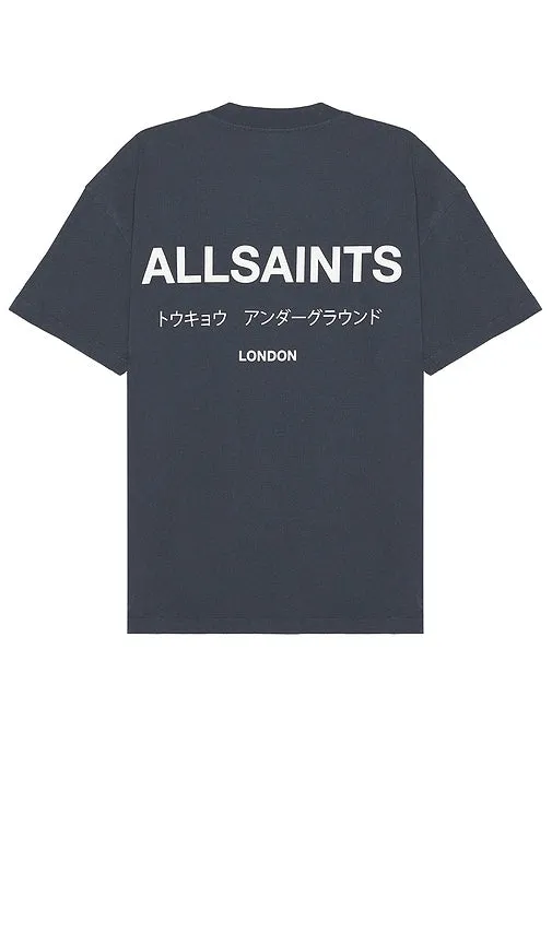 ALLSAINTS Underground Short Sleeve Crew in Slate
