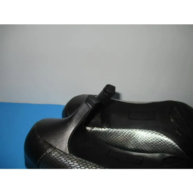 Anne Klein Gray Silver Pewter Lizard Print Glossy Pointed Toe Pumps Size Us