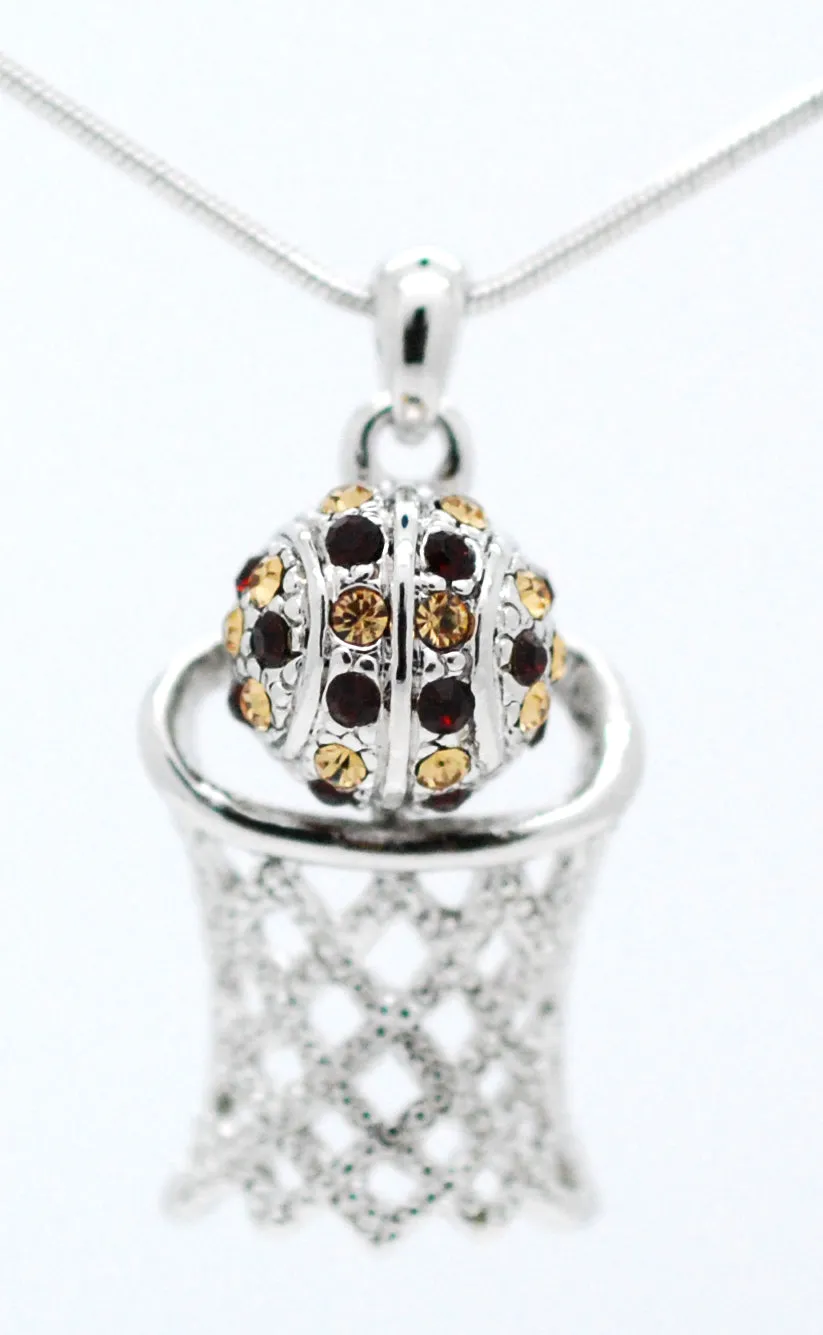 Basketball Hoop Necklace - Large Two Tone