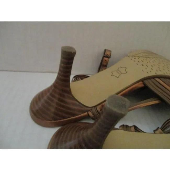 Bella Vita Bronze Metallic Taupe Slingback Pointed Toe Pumps Size Us