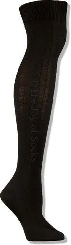 Black Cable Over The Knee Socks (Women's)