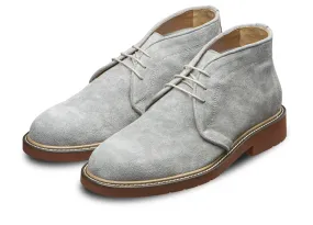 Bottines Desert Boots pour homme veau velours gris bleu Brivio 702