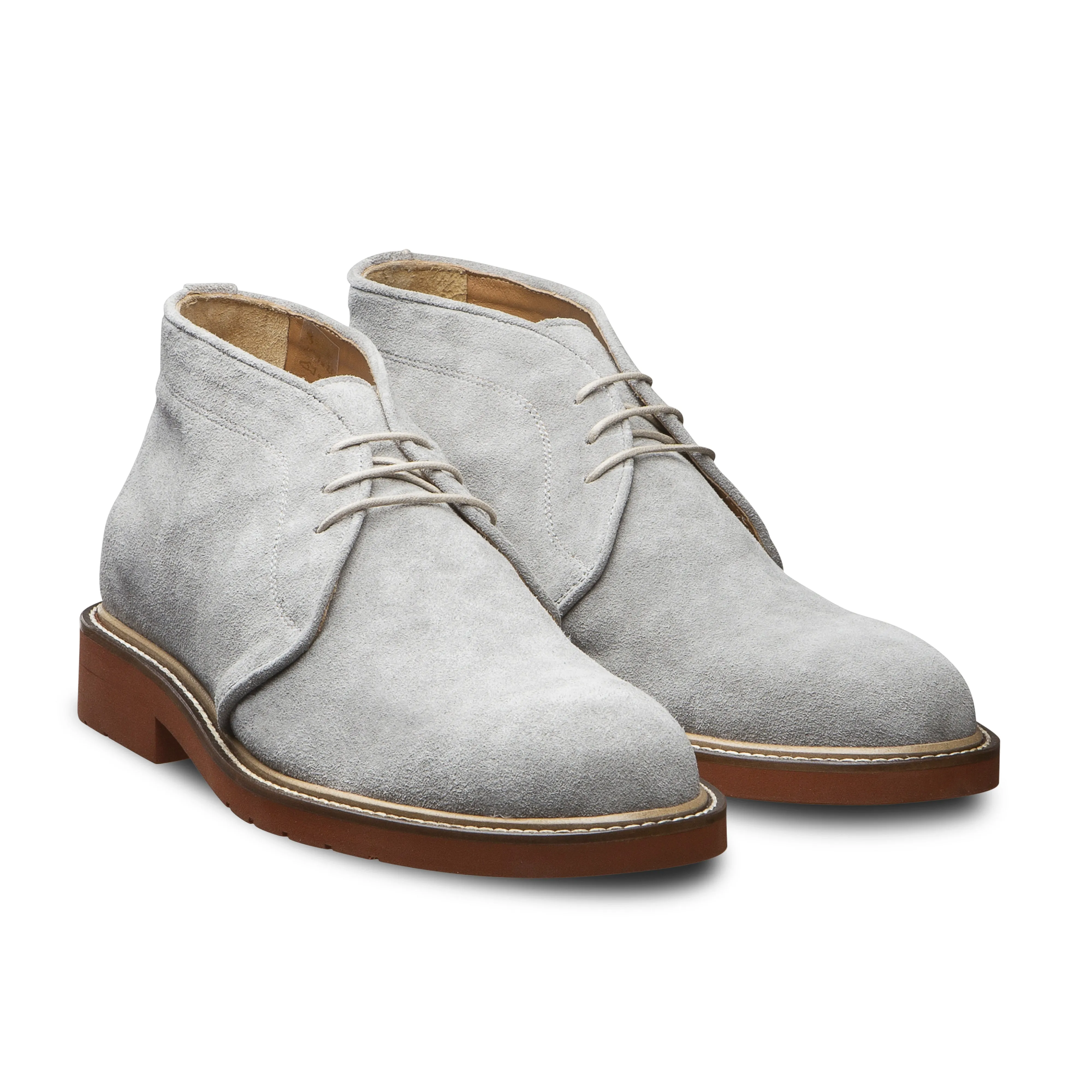 Bottines Desert Boots pour homme veau velours gris bleu Brivio 702