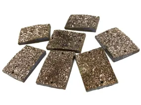 Brown Rectangular Shiny Sugary Plastic Stones (25x18 mm)