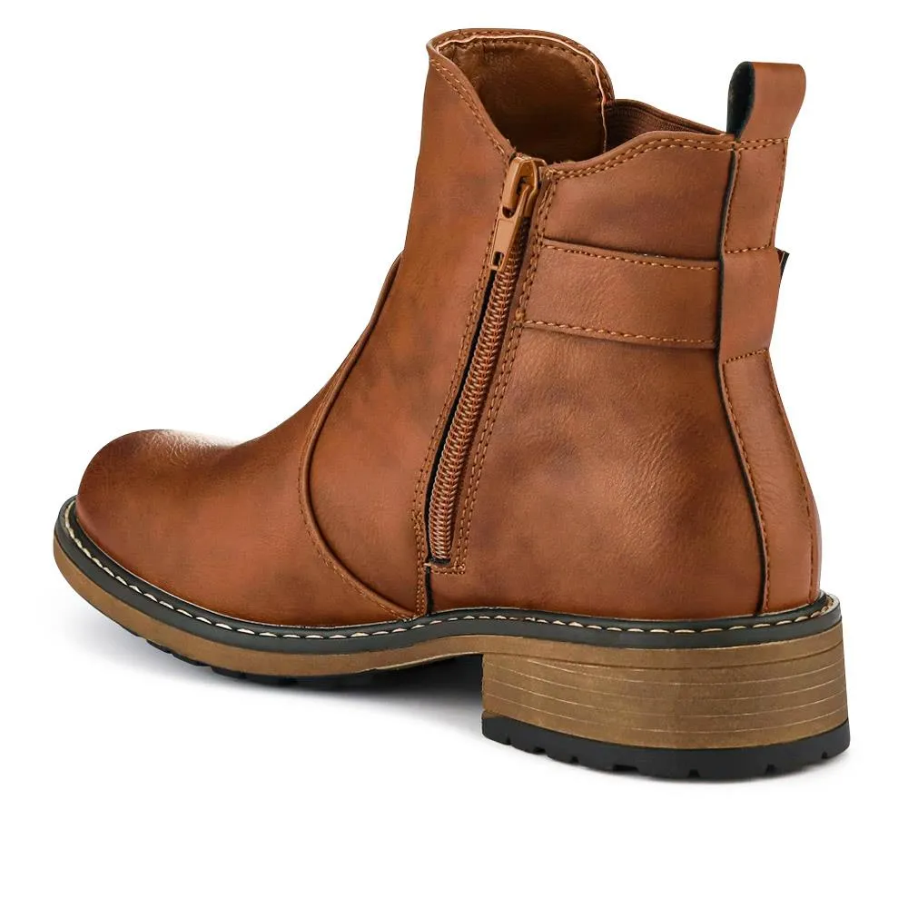 Casual Block-Heeled Chelsea Boots - WBINS40155 / 326 298