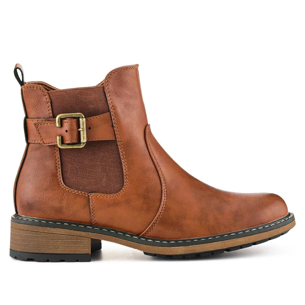 Casual Block-Heeled Chelsea Boots - WBINS40155 / 326 298