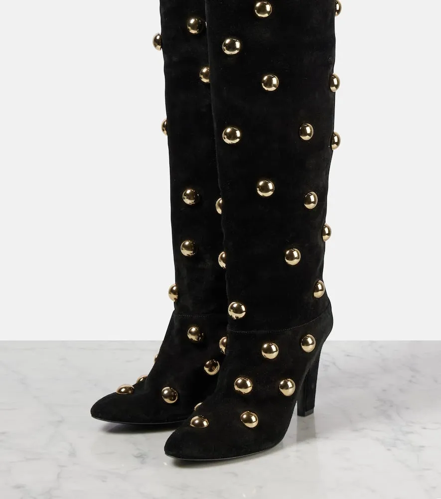 Chloe Eve 85 embellished suede over-the-knee boots