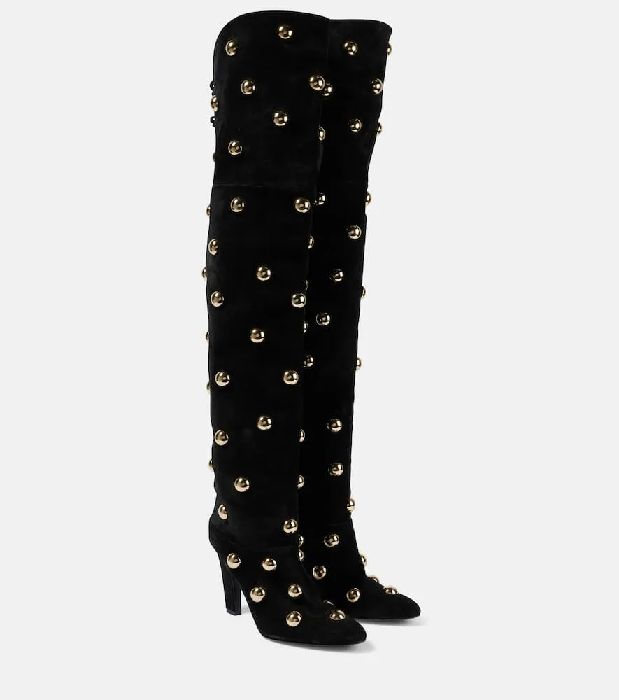 Chloe Eve 85 embellished suede over-the-knee boots