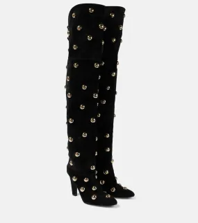Chloe Eve 85 embellished suede over-the-knee boots Chloe Eve 85 embellished suede over-the-knee boots