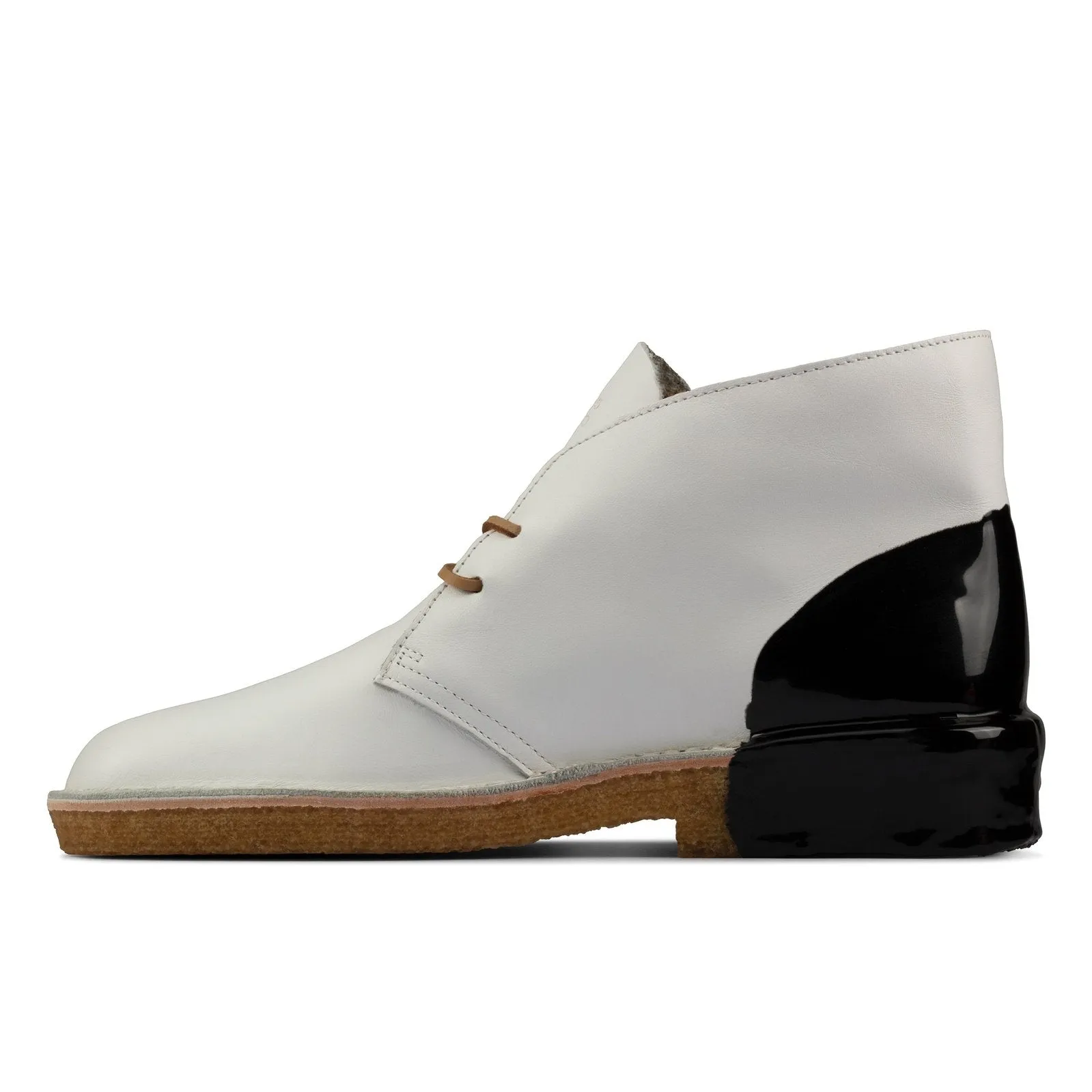 Clarks Originals Men's Two Tone Leather Desert Boots Black White 26159092