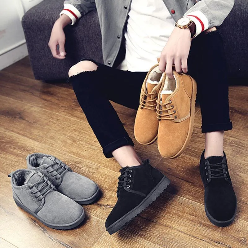 Classic Men's Winter Boots - Ankle Snow Boots