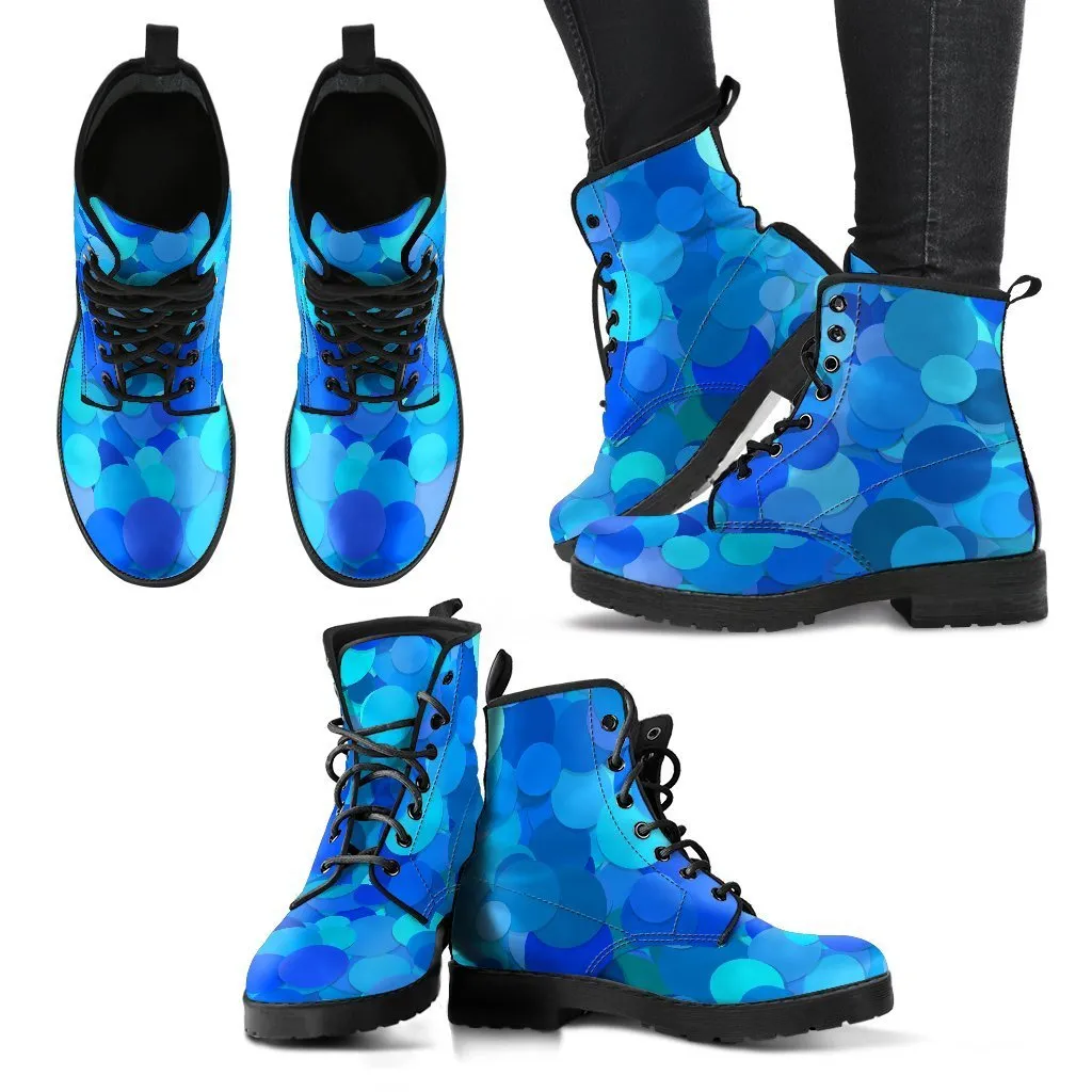Combat Boots - Blues | Boho Shoes, Handmade Lace Up Boots, Vegan Leather Lace Up Boots, 90s Boots, 2000s Boots, 90s Boots, Hipster Boots