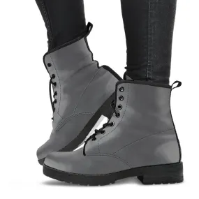 Combat Boots - Gradient Grey |  Boho Shoes, Goth Boots, Gothic Boots, Handmade Lace Up Boots, Vegan Leather Lace Up Boots, 90s Boots, 2000s Boots