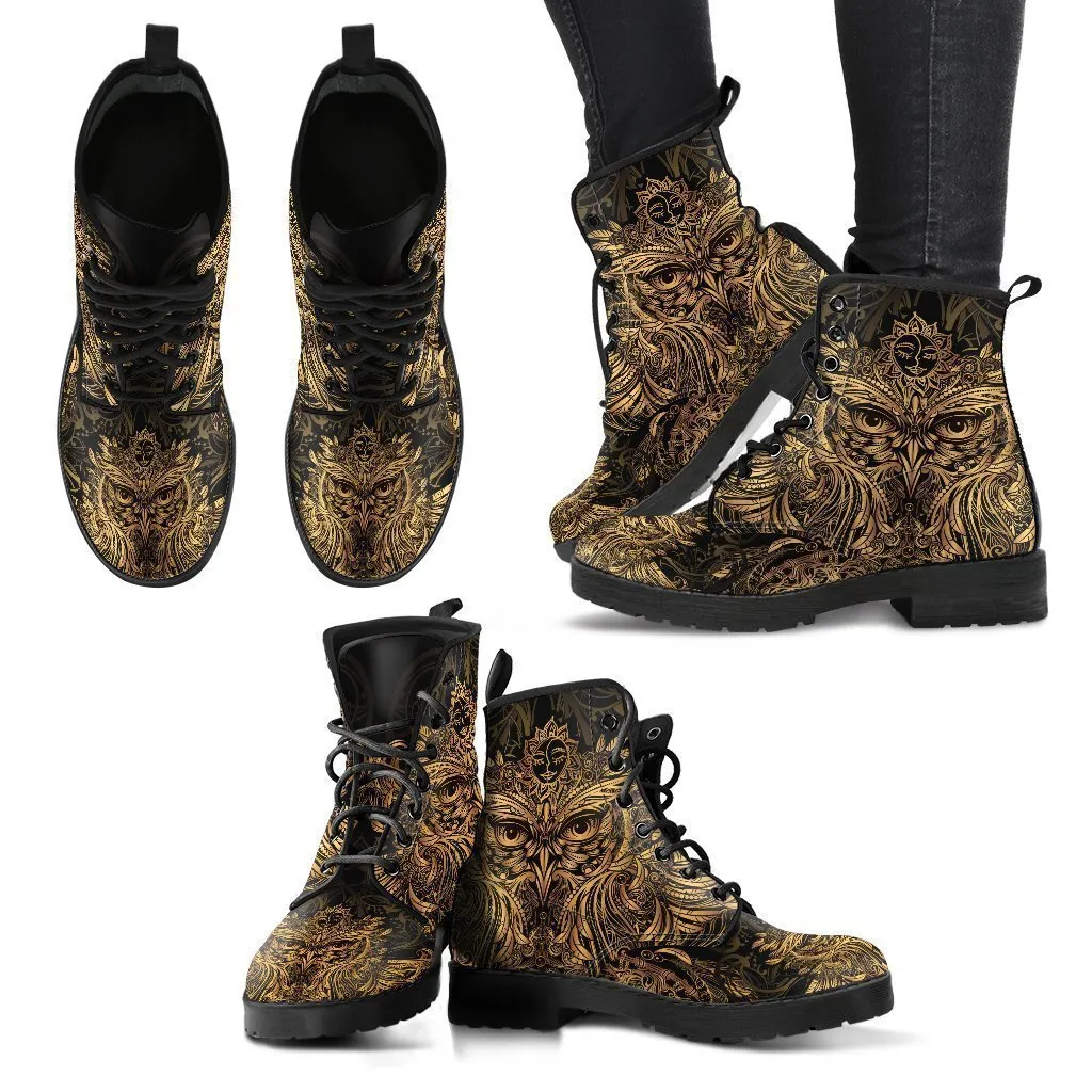 Combat Boots - Masquerade Mask | Vegan Leather Lace Up Boots, Custom Shoes
