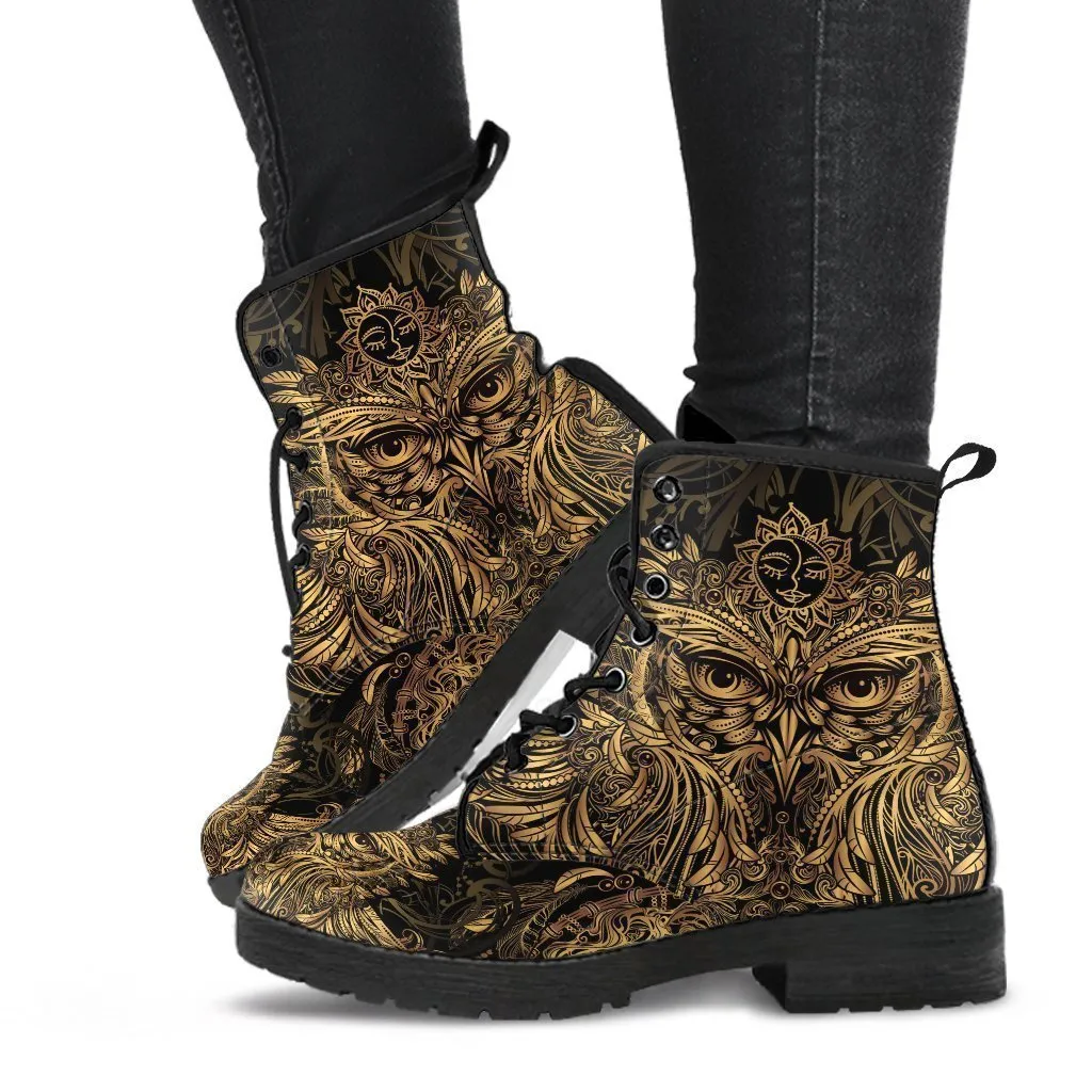 Combat Boots - Masquerade Mask | Vegan Leather Lace Up Boots, Custom Shoes