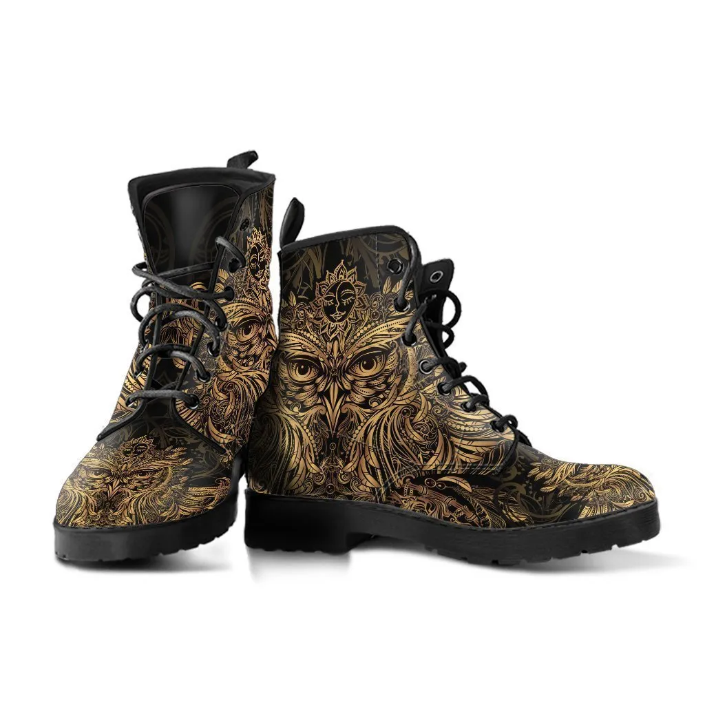 Combat Boots - Masquerade Mask | Vegan Leather Lace Up Boots, Custom Shoes