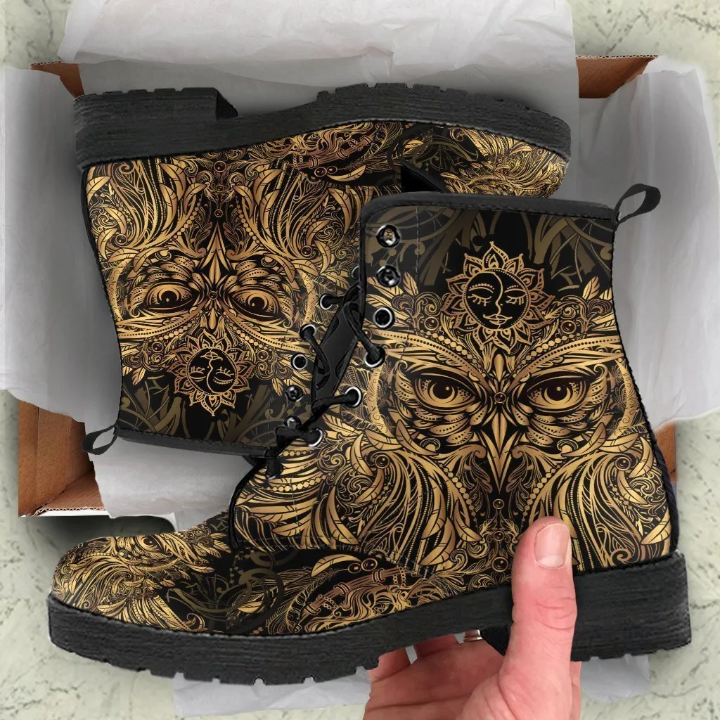 Combat Boots - Masquerade Mask | Vegan Leather Lace Up Boots, Custom Shoes