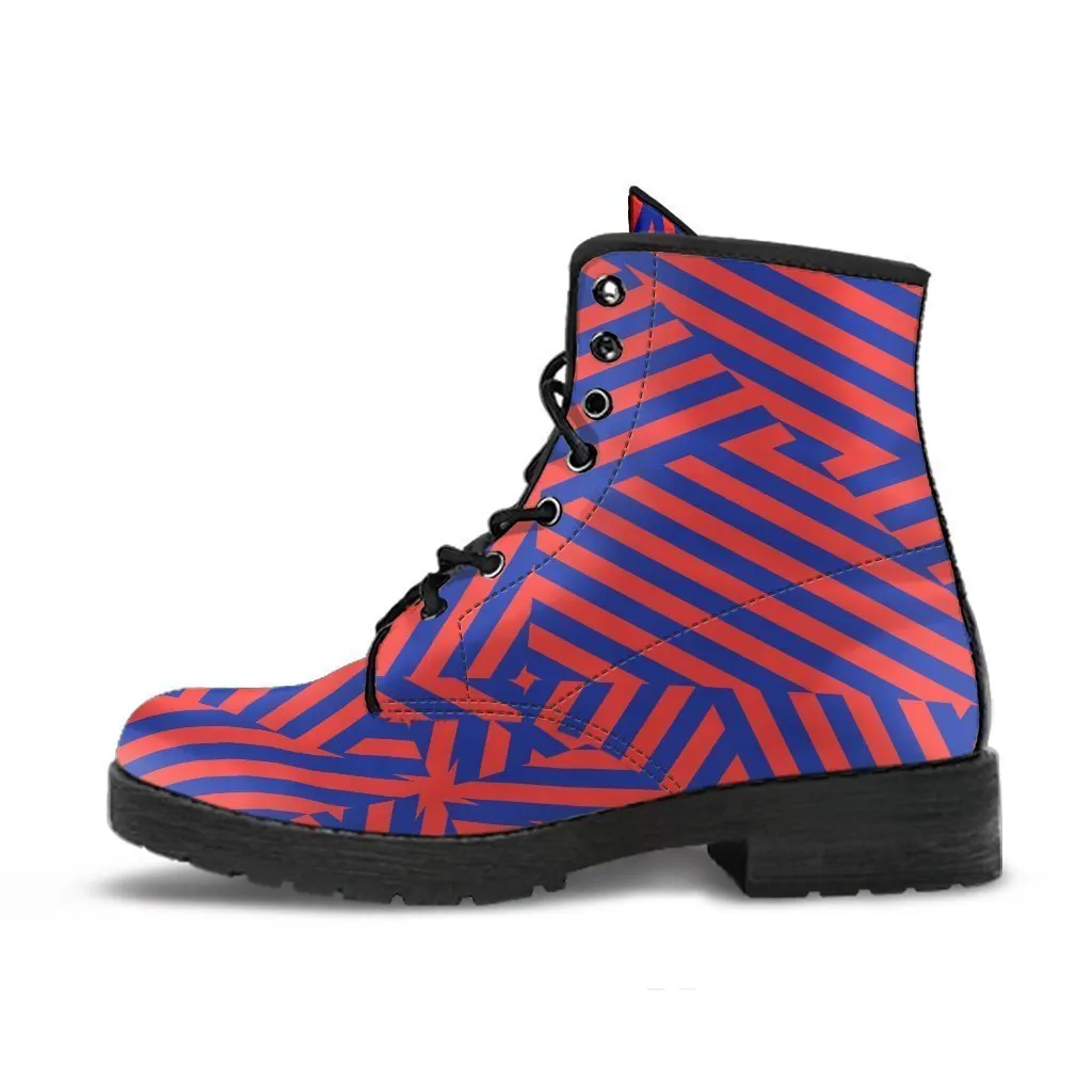 Combat Boots - Stripes | Boho Shoes, Handmade Lace Up Boots, Vegan Leather Lace Up Boots Women, 90s Boots, 2000s Boots