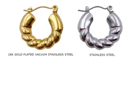ESS1019H Stainless Steel  Rope Hoop Earring 20.5mm