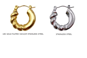 ESS1021H Stainless Steel  Rope Hoop Earring 20mm