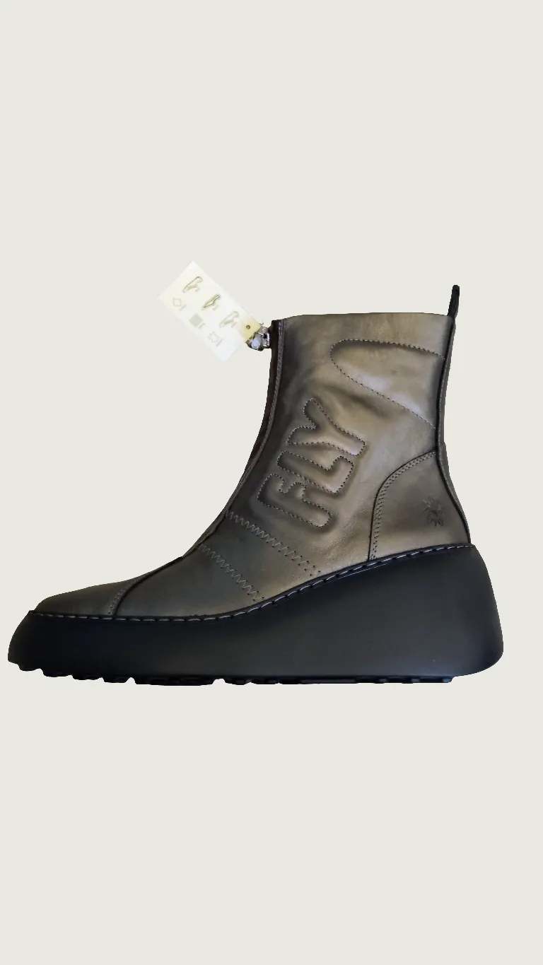 Fly London Sofia High Rise Ankle Boot in Graphite