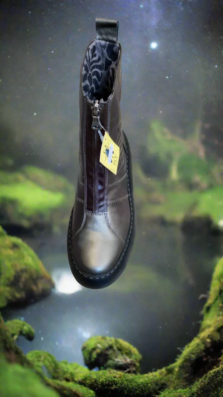 Fly London Sofia High Rise Ankle Boot in Graphite