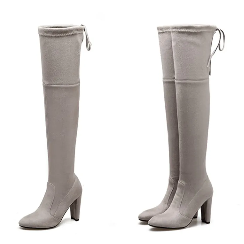 Funki Buys | Boots | Women's Over-the-Knee High Chelsea Boot