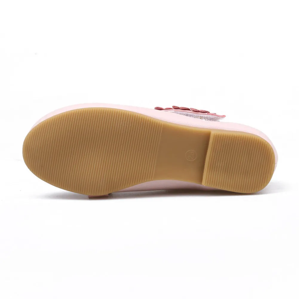 Girl's Flower Mary Jane Shoes Ballet Flats with Easy Strap (Toddler/Little Kid)