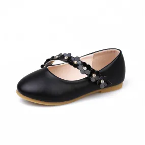 Girl's Flower Mary Jane Shoes Ballet Flats with Easy Strap (Toddler/Little Kid)