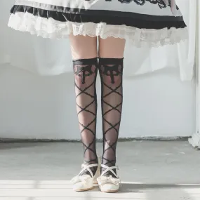 Kiss Of Thorns Cross Over Thigh High