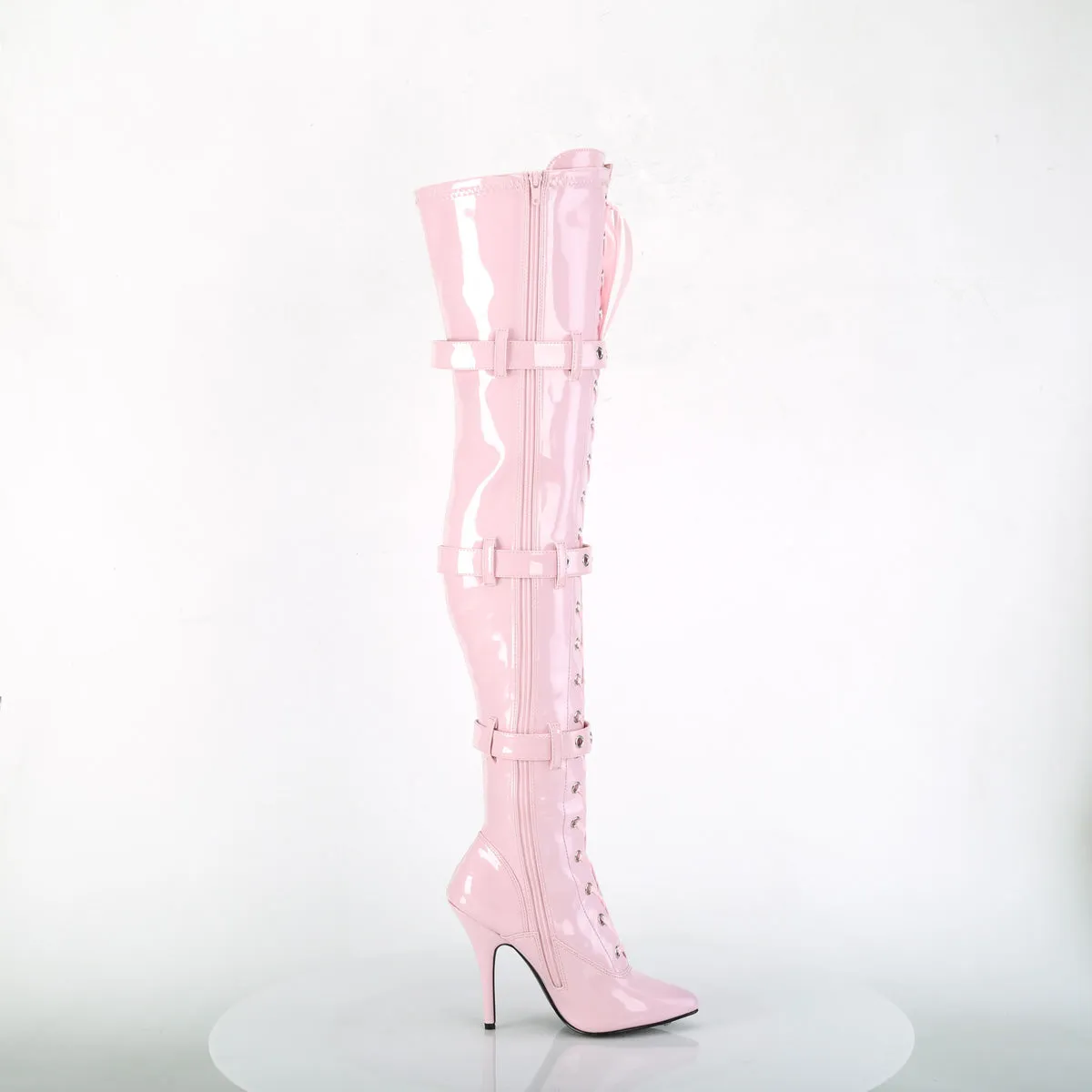 Lace-Up Buckle Thigh Boot 5-inch Heel 6-colors SEDUCE-3028