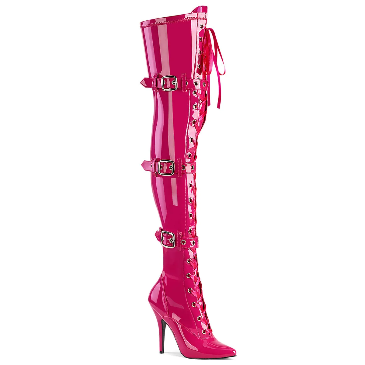Lace-Up Buckle Thigh Boot 5-inch Heel 6-colors SEDUCE-3028