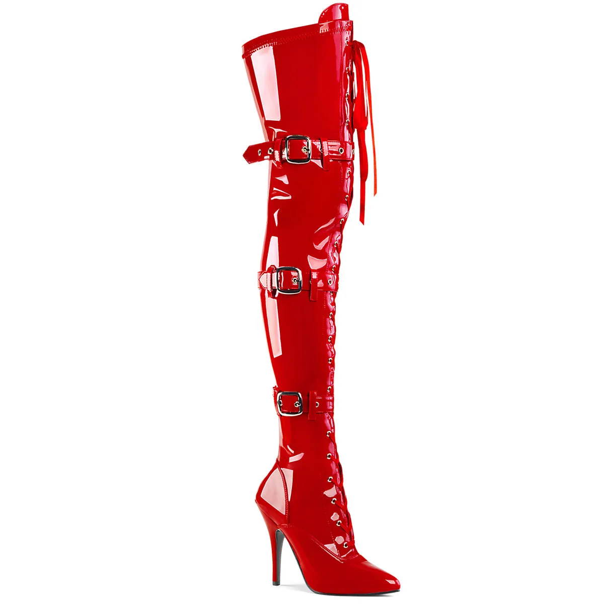 Lace-Up Buckle Thigh Boot 5-inch Heel 6-colors SEDUCE-3028