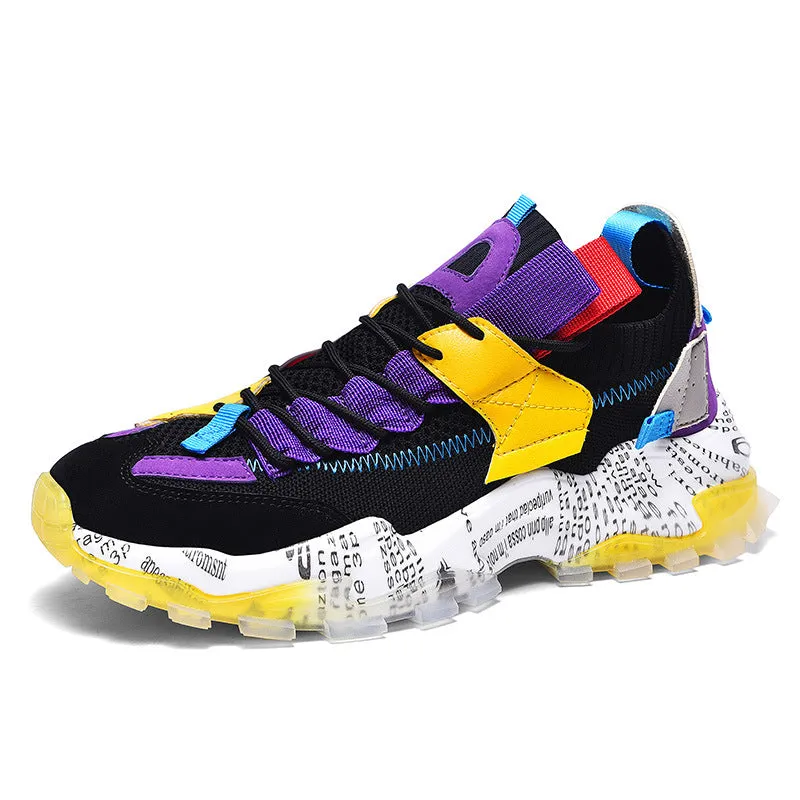 Lace up men's thick soled dad shoes