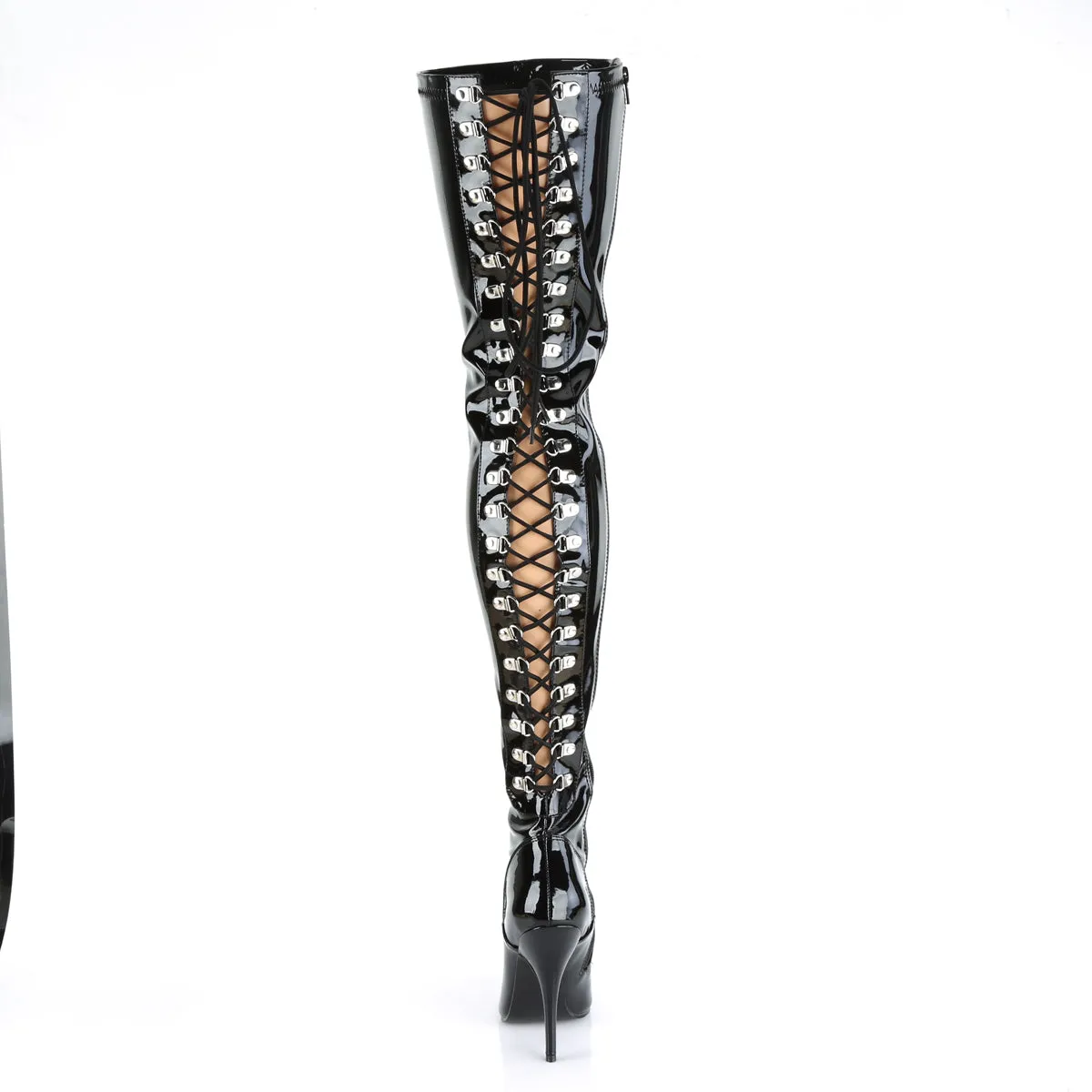 Lace-up Open Back Thigh Boot 5-inch Heel SEDUCE-3063