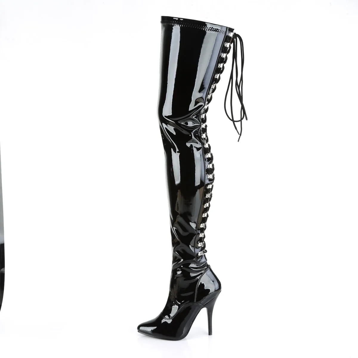 Lace-up Open Back Thigh Boot 5-inch Heel SEDUCE-3063