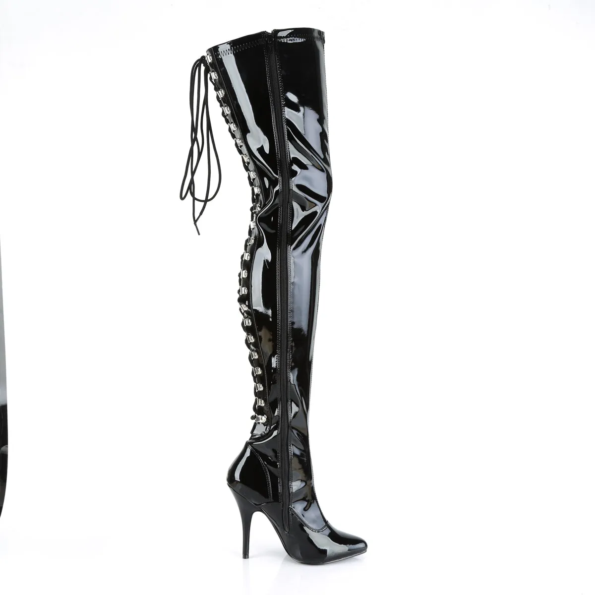 Lace-up Open Back Thigh Boot 5-inch Heel SEDUCE-3063