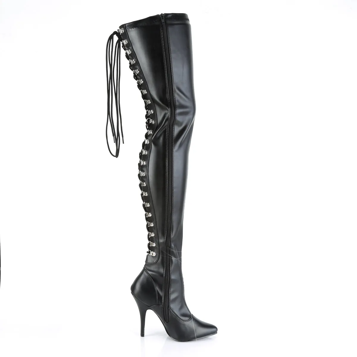 Lace-up Open Back Thigh Boot 5-inch Heel SEDUCE-3063