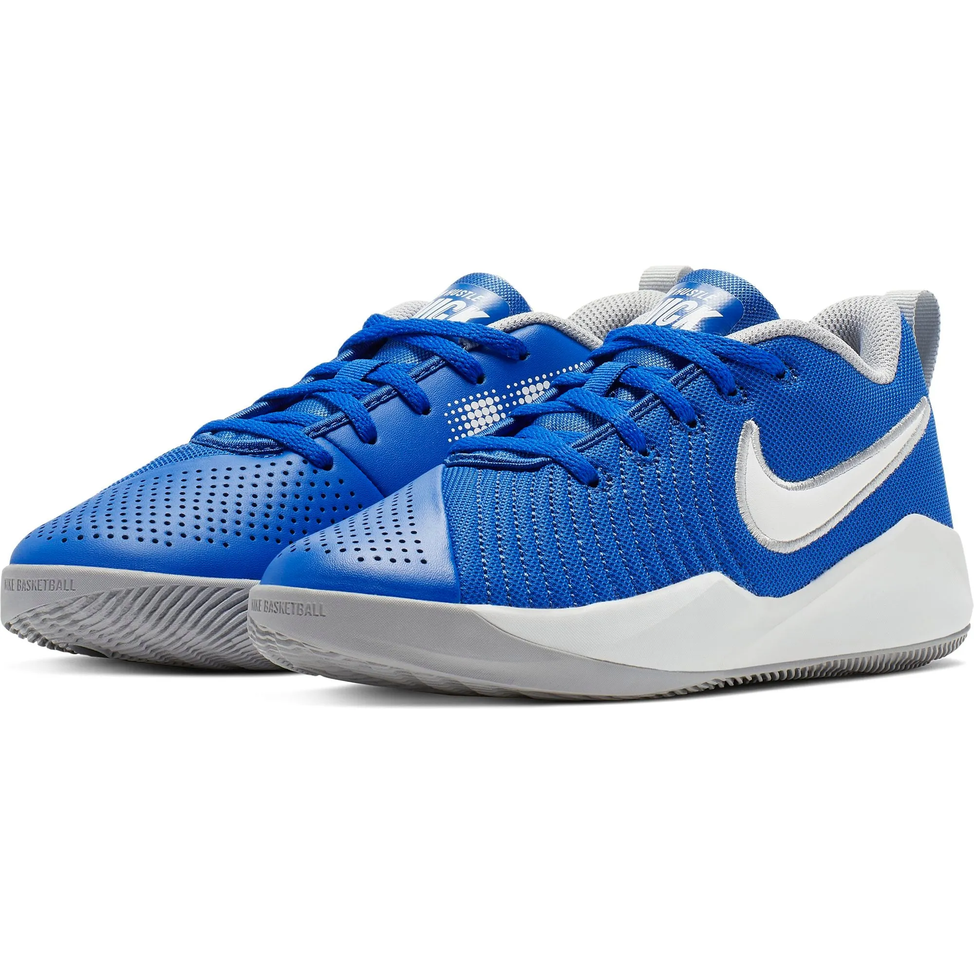 Nike Kids Team Hustle Quick 2 Basketball Shoe - Game Royal/White/Wolf Grey
