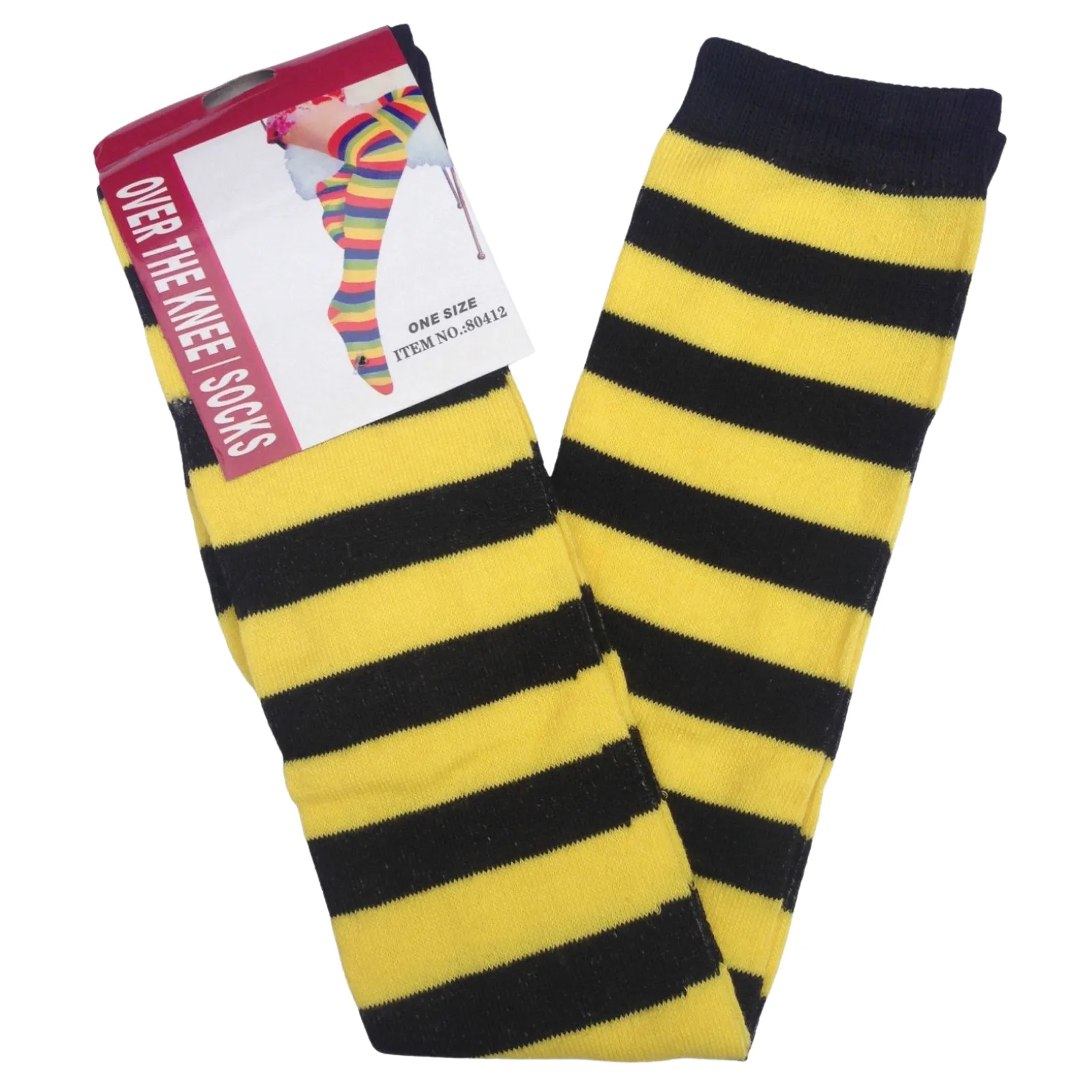OVER THE KNEE SOCKS Plain Striped High Thigh Ladies Long Womens Stripey Stocking