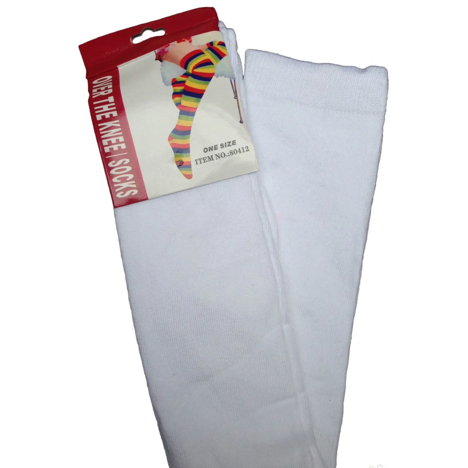OVER THE KNEE SOCKS Plain Striped High Thigh Ladies Long Womens Stripey Stocking