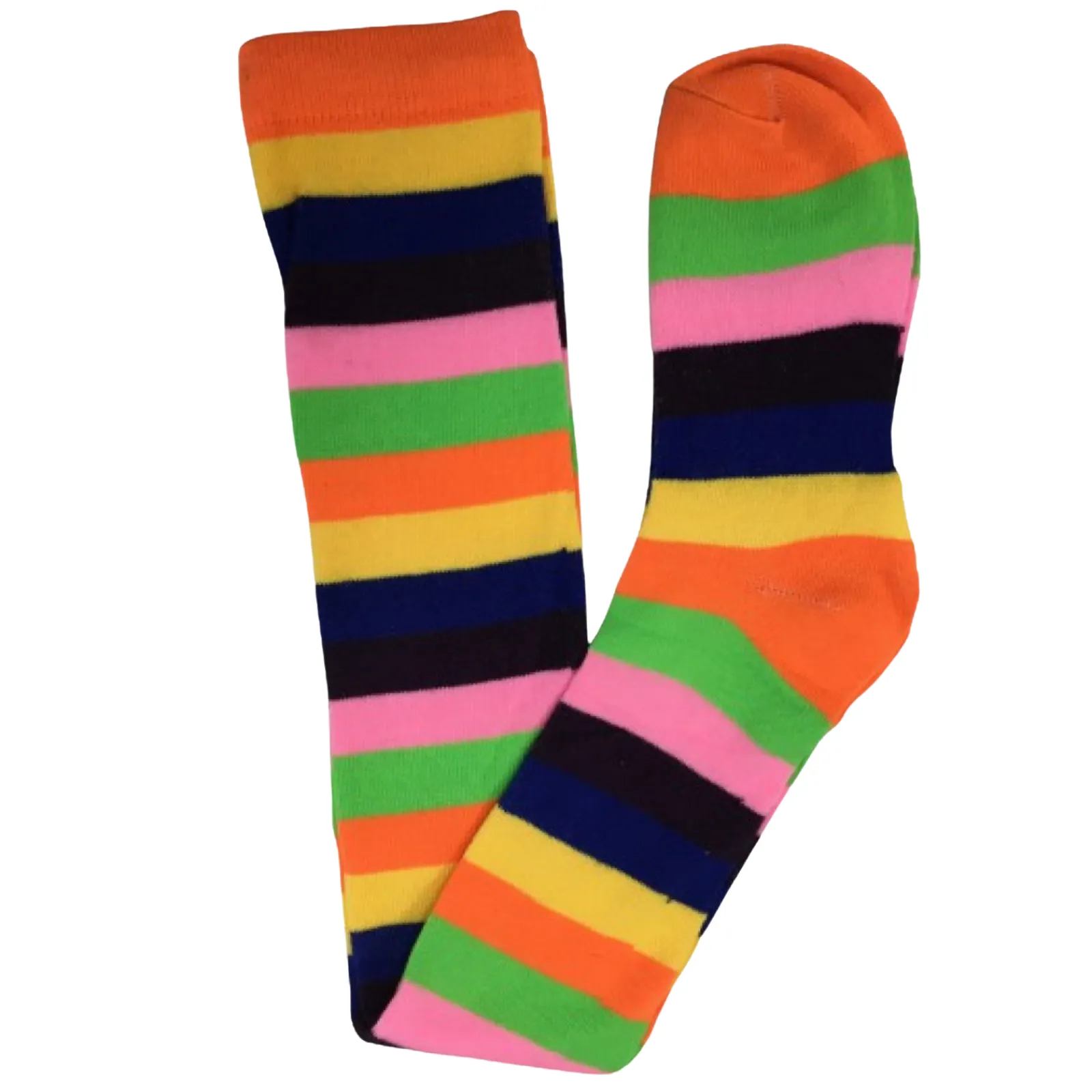 OVER THE KNEE SOCKS Plain Striped High Thigh Ladies Long Womens Stripey Stocking