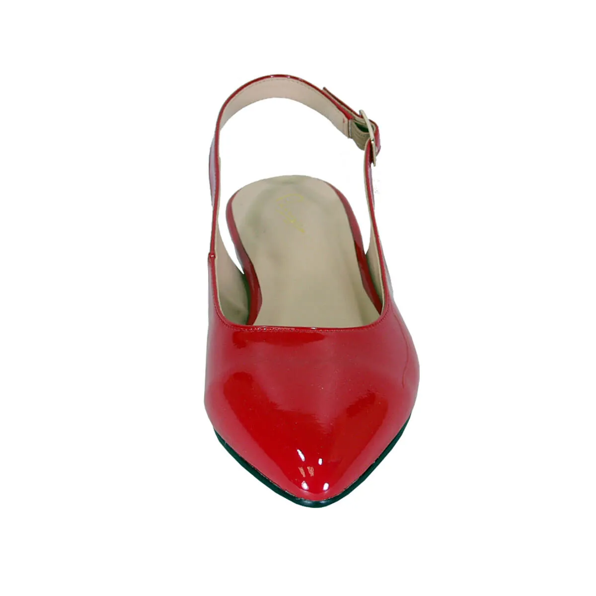 PEERAGE Fay Women's Wide Width Patent Leather Slingback Flats