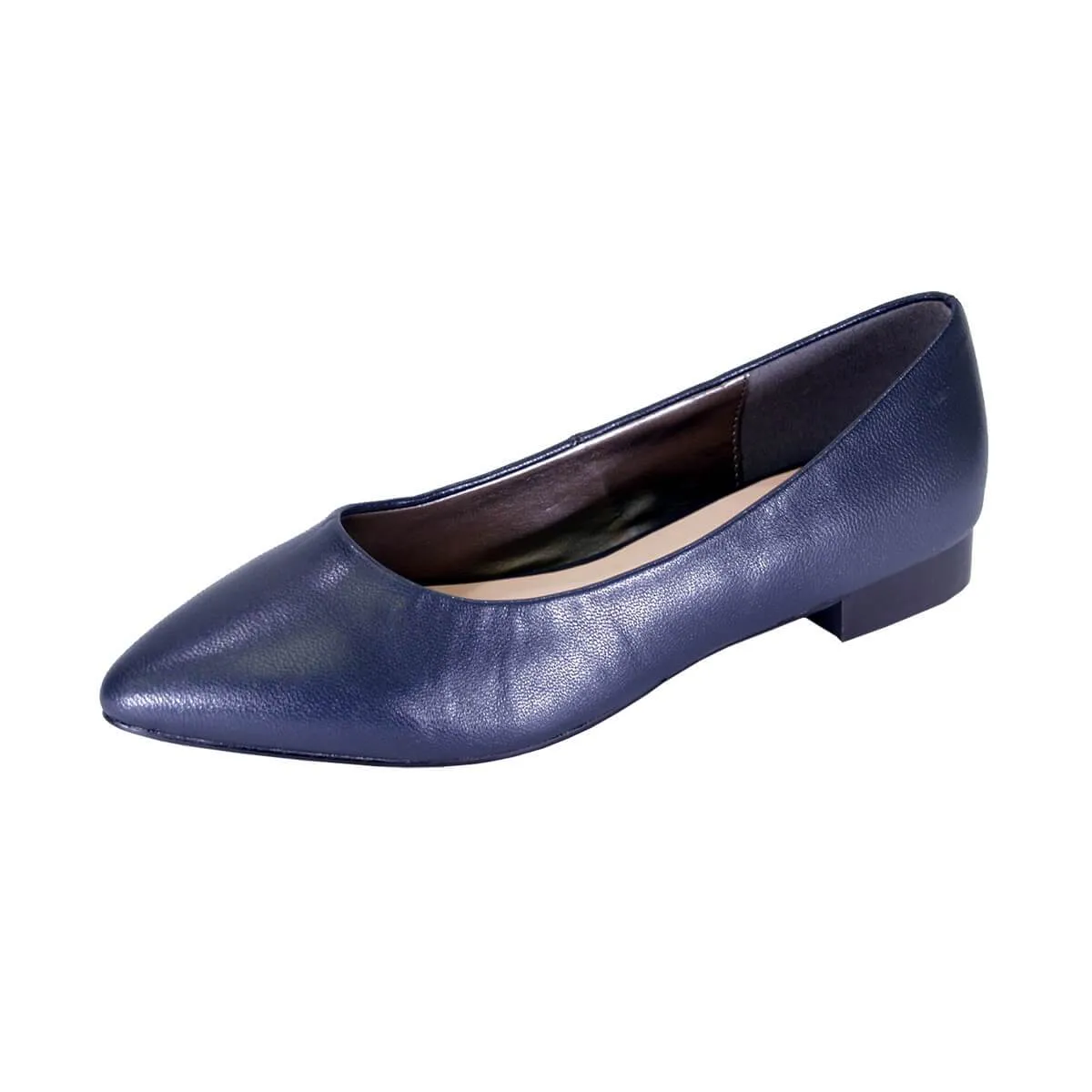 PEERAGE Tasha Women's Wide Width Casual Leather Flats