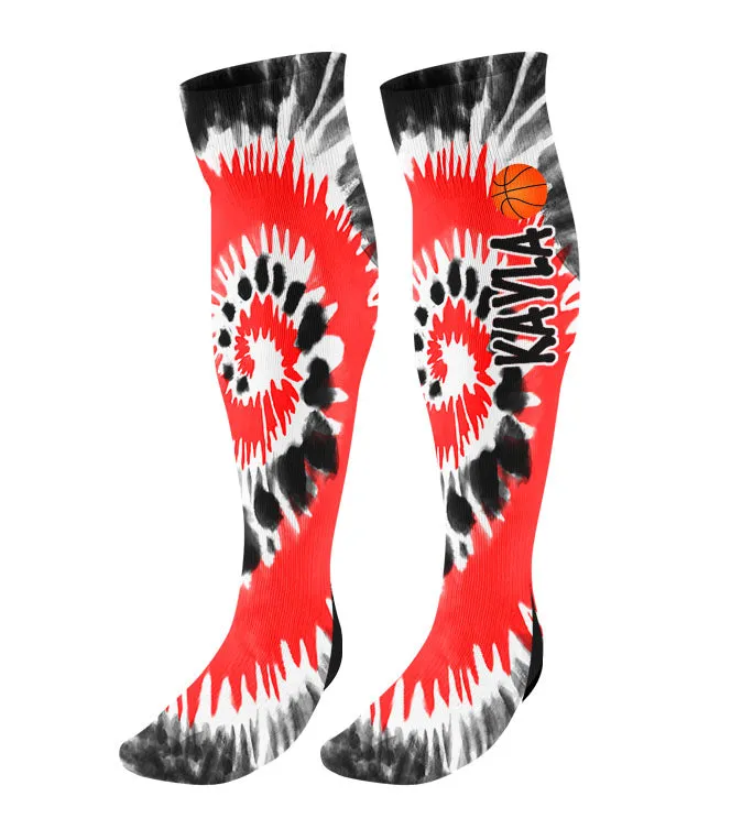 Personalized Tie Dye Basketball Knee High Socks
