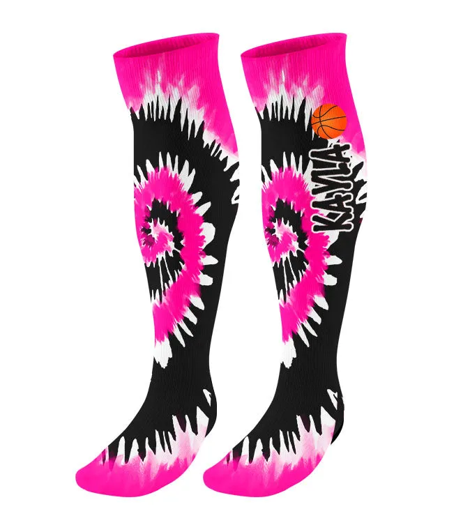 Personalized Tie Dye Basketball Knee High Socks