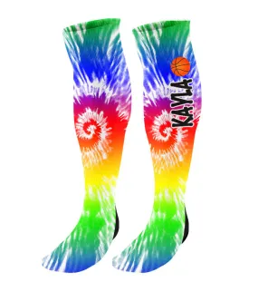 Personalized Tie Dye Basketball Knee High Socks