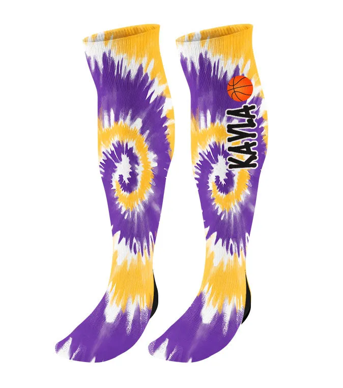 Personalized Tie Dye Basketball Knee High Socks